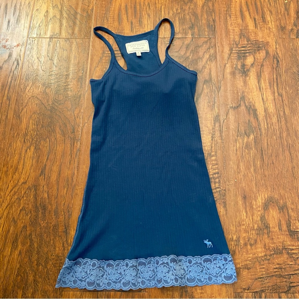 Vintage 90s y2k Abercrombie and fitch blue lace tank top